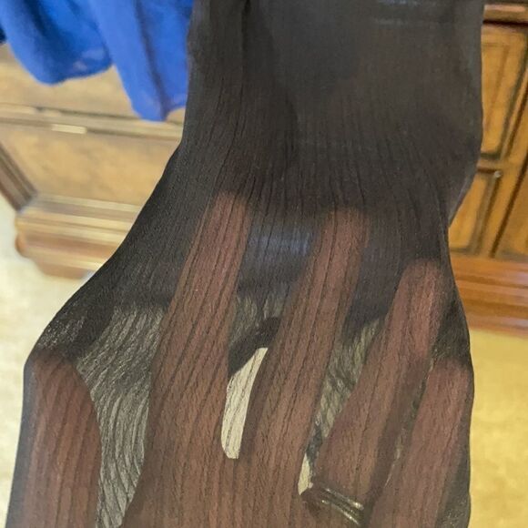 Anthropologie Tiny black long sleeve top with lace overlay - Picture 3 of 11